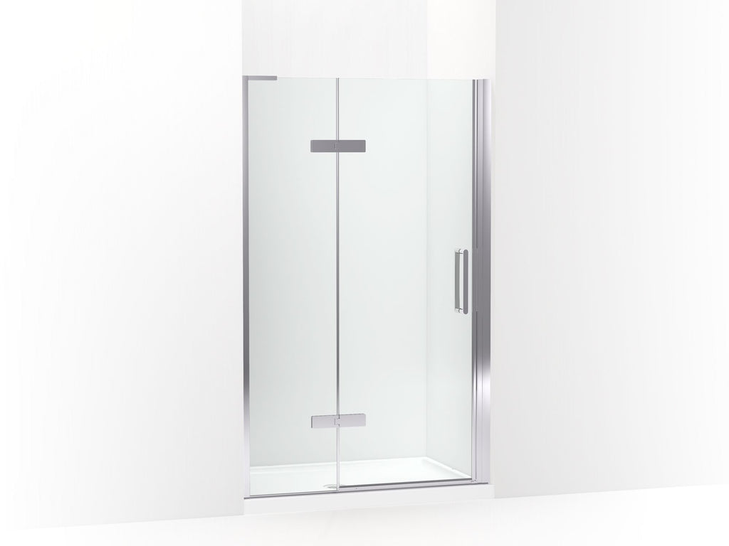 Composed® Frameless Pivot Shower Door, 73" H X 45 - 46-3/8" W, With 3/8" Thick Crystal Clear Glass